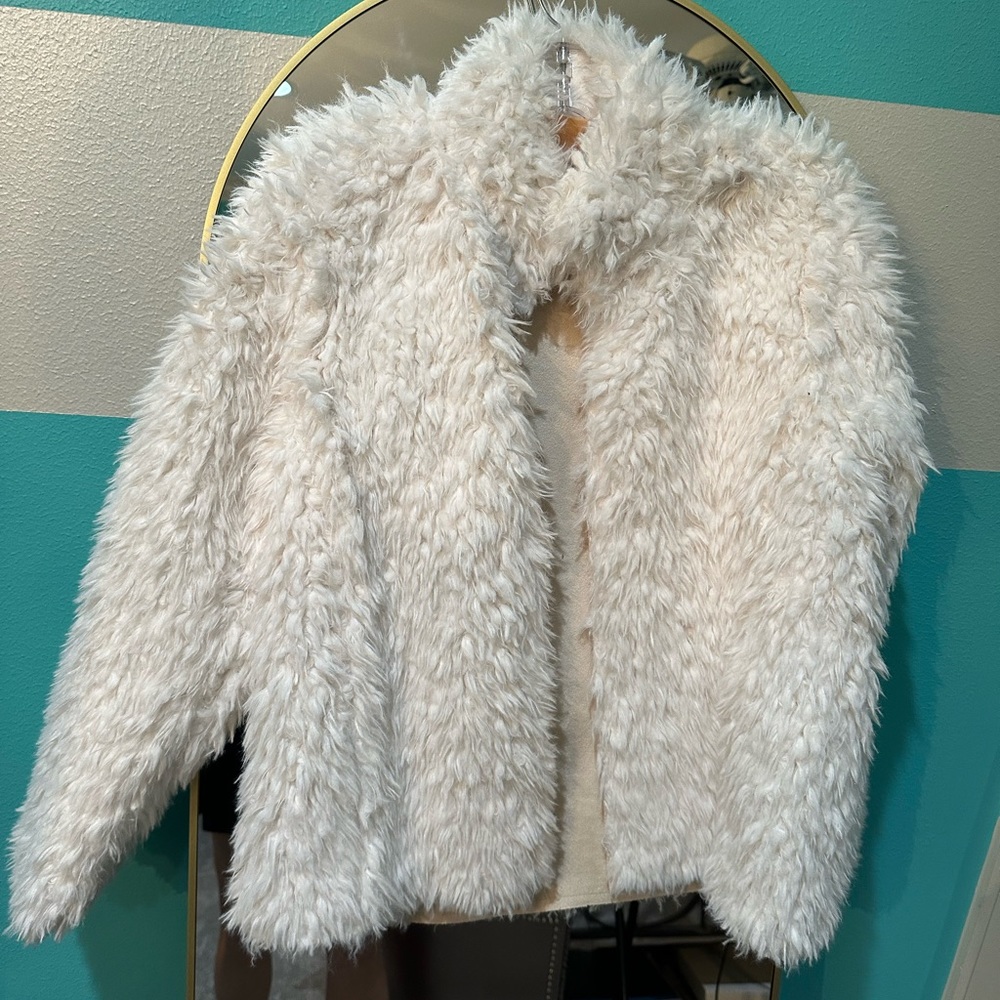 Michael Stars Reversible white teddy bear Sherpa suede  Jacket